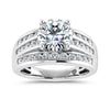 10K White Gold 3 Ct.Tw. Round Center Labgrown Diamond Engagement Ring - LG1963W-RD-20