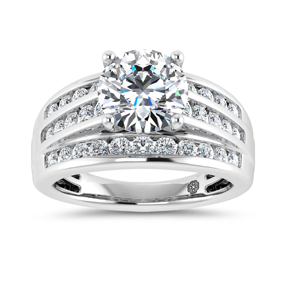 10K White Gold 3 Ct.Tw. Round Center Labgrown Diamond Engagement Ring - LG1963W-RD-20
