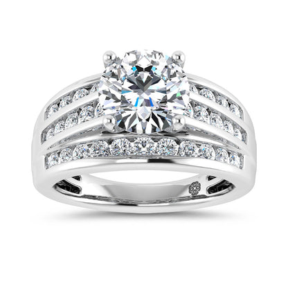 10K White Gold 3 Ct.Tw. Round Center Labgrown Diamond Engagement Ring - LG1963W-RD-20