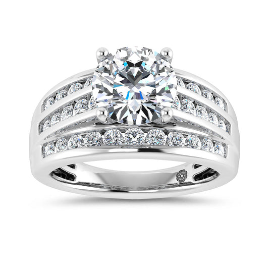 10K White Gold 3 Ct.Tw. Round Center Labgrown Diamond Engagement Ring - LG1963W-RD-20