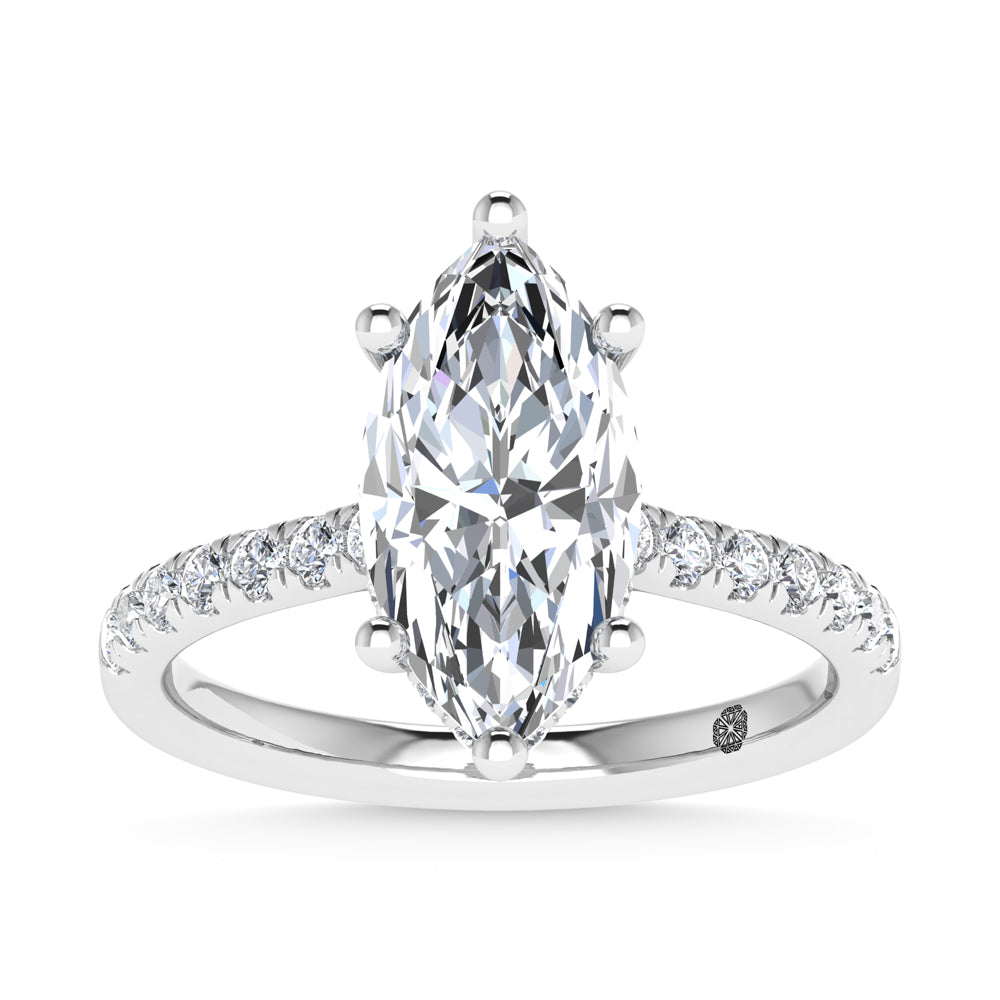 14K White Gold 2 3/8 Ct.Tw. Labgrown Diamond Marquise Shape Engagement Ring - LG1970W-MQ-30