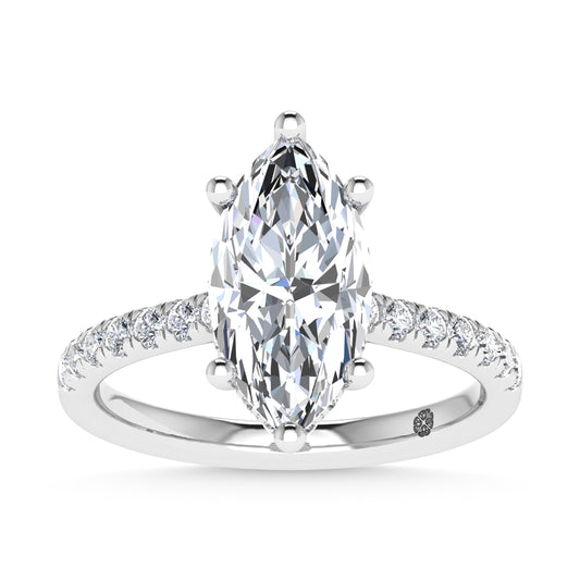 14K White Gold 2 3/8 Ct.Tw. Labgrown Diamond Marquise Shape Engagement Ring - LG1970W-MQ-30