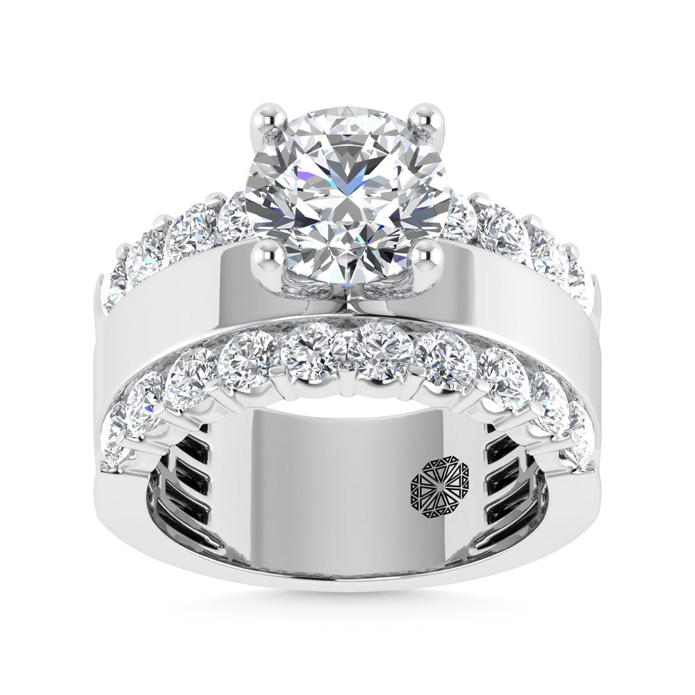 14K White Gold 3 1/2 Ct.Tw. Labgrown Diamond Round Shape Engagement Ring (IGI CERTIFIED CENTER) - LG1973W-RD-20