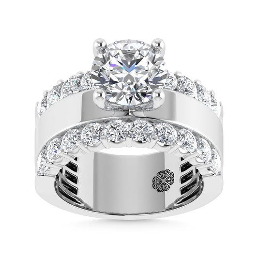 14K White Gold 3 1/2 Ct.Tw. Labgrown Diamond Round Shape Engagement Ring (IGI CERTIFIED CENTER) - LG1973W-RD-20