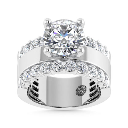 14K White Gold 4 1/2 Ct.Tw. Labgrown Diamond Round Shape Engagement Ring (IGI CERTIFIED CENTER) - LG1973W-RD-30