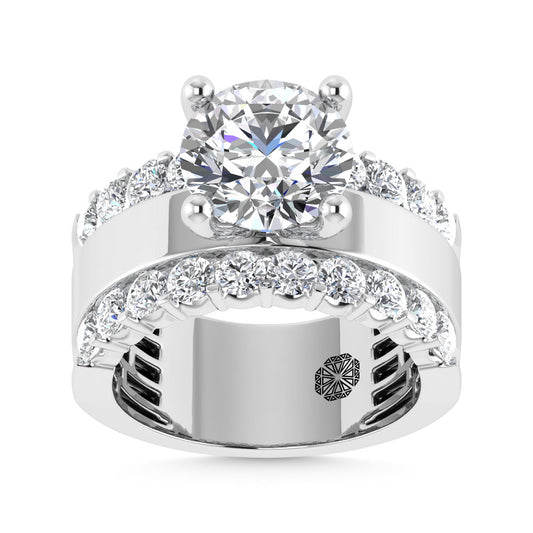 14K White Gold 4 1/2 Ct.Tw. Labgrown Diamond Round Shape Engagement Ring (IGI CERTIFIED CENTER) - LG1973W-RD-30