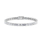 14K White Gold 10 Ct.Tw. Emerald Horizontal Shape Labgrown Diamond Tennis Bracelet