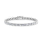 14K White Gold 10 Ct.Tw. Oval Horizontal Shape Labgrown Diamond Tennis Bracelet