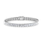 14K White Gold 14 Ct.Tw. Labgrown Diamond Vertical Emerald Shape Tennis Bracelet