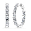 14K White Gold 2 3/4 Ct.Tw. Labgrown Diamond In and Out Vertical Radiant Shape Hoop Earring