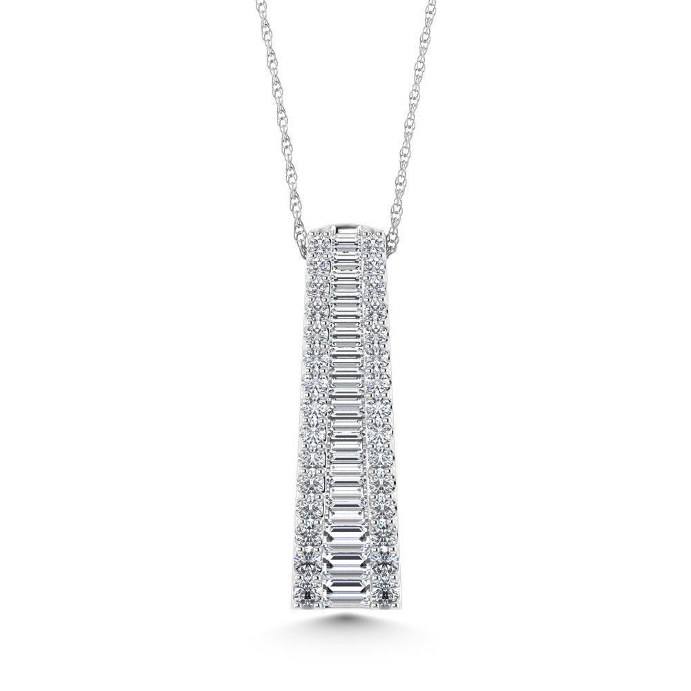 14K White Gold 2 Ct.Tw. Labgrown Diamond Slide Pendant