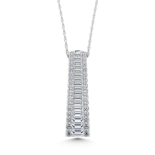 14K White Gold 2 Ct.Tw. Labgrown Diamond Slide Pendant