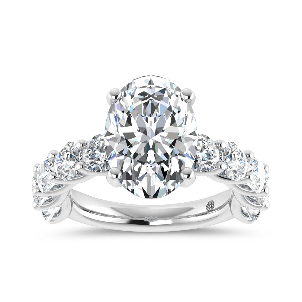 14K White Gold 8 Ct.Tw. Labgrown Diamond Engagement Ring - LG1989W-OV-50