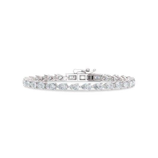 14K White Gold Lab Grown Diamond 7 Ct.Tw. Pear Shape Fancy Bracelet