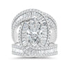 14K White Gold Lab Grown Diamond 4 Ct.Tw. Engagement Ring (Center 2ct Oval) - LG2038W-MQ-20