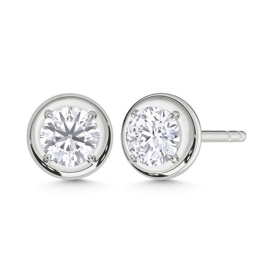 10K White Gold Lab Grown Diamond 1/2 Ct.Tw. Stud Earrings