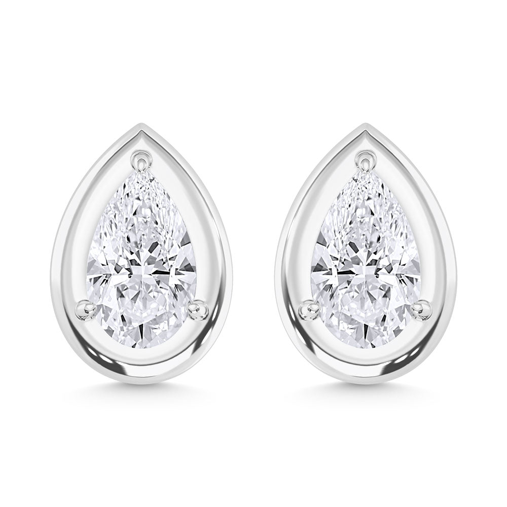 10K White Gold Lab Grown Diamond 1/2 Ct.Tw. Pear Shape Stud Earrings