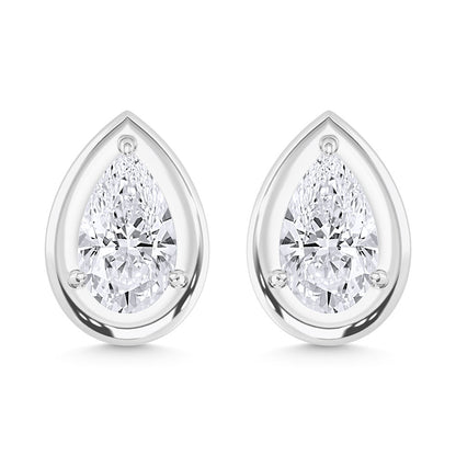 10K White Gold Lab Grown Diamond 1/2 Ct.Tw. Pear Shape Stud Earrings