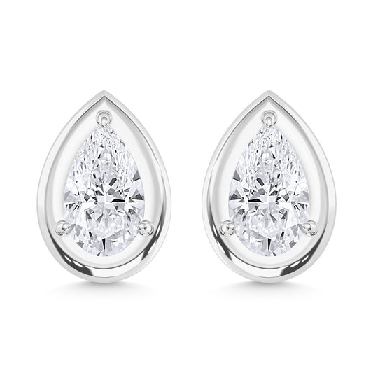 10K White Gold Lab Grown Diamond 1/2 Ct.Tw. Pear Shape Stud Earrings