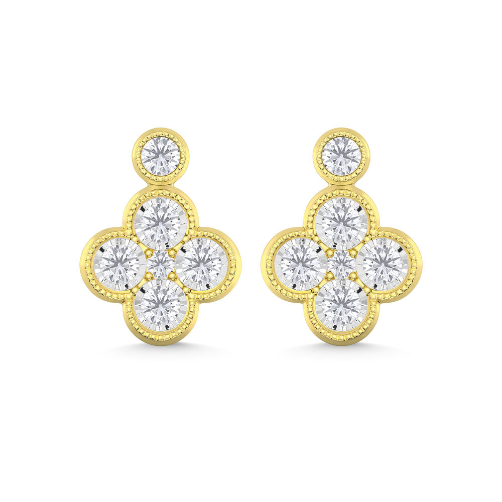 10K Yellow Gold Lab Grown Diamond 1/4 Ct.Tw. Fashion Earrings - LG2062Y-E