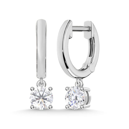 10K White Gold 1/2 Ct.Tw. Labgrown Diamond Hoop Earrings