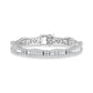 14K White Gold Lab Grown Diamond 7 Ct.Tw. Round and Baguette Fancy Bracelet