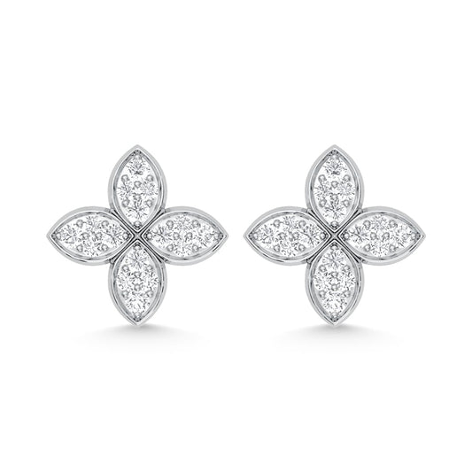 10K White Gold 1/2 Ct.Tw. Labgrown Diamond Fashion Earrings