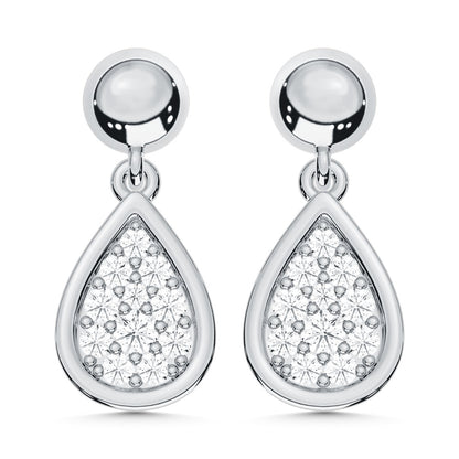 10K White Gold Lab Grown Diamond 1/5 Ct.Tw. Fashion Earrings