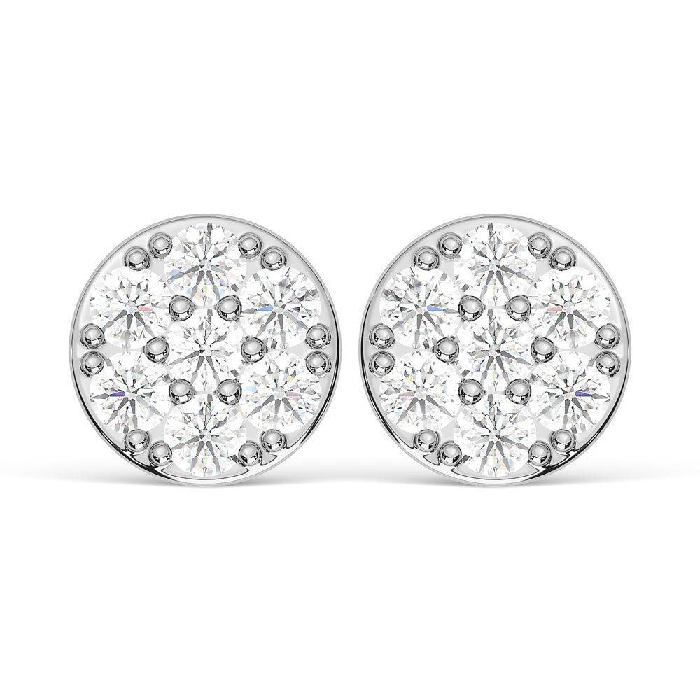 10K White Gold Lab Grown Diamond 1/10 Ct.Tw. Fashion Earrings