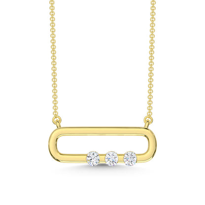10K Yellow Gold Lab Grown Diamond 1/10 Ct.Tw. Fashion Necklace - LG2096Y