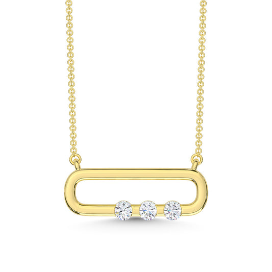 10K Yellow Gold Lab Grown Diamond 1/10 Ct.Tw. Fashion Necklace - LG2096Y