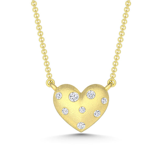 10K Yellow Gold Lab Grown Diamond 1/10 Ct.Tw. Heart Pendant - LG2102Y