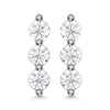 10K White Gold Lab Grown Diamond 1/6 Ct.Tw. Three Stone Earrings