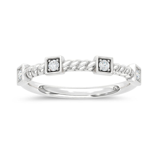 10K White Gold 1/6 Ct.Tw. Labgrown Diamond Stackable Band - LG2120W