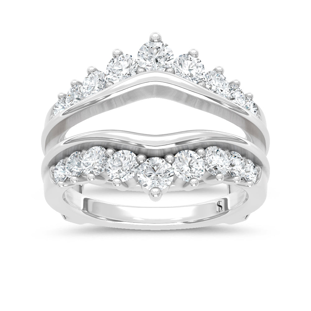 14K White Gold Lab Grown Diamond 1 1/2 Ct.Tw. Guard Ring - LG2126W