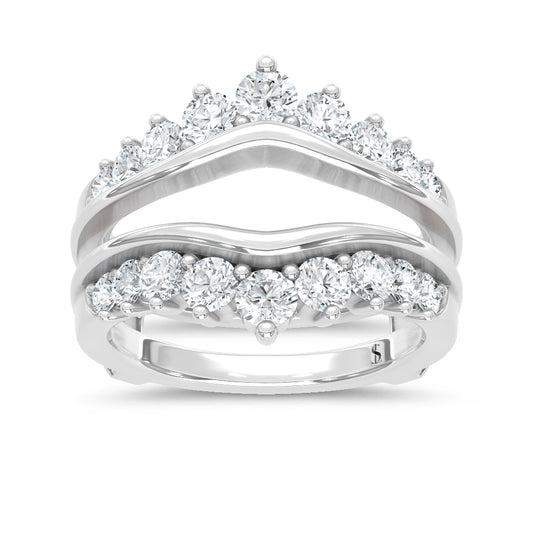 14K White Gold Lab Grown Diamond 1 1/2 Ct.Tw. Guard Ring - LG2126W