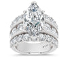 14K White Gold Lab Grown Diamond  9 Ct.Tw. Marquise Shape Engagement Ring - LG2194W-MQ-50