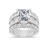 14K White Gold Lab Grown Diamond  9 Ct.Tw. Princess Shape Engagement Ring - LG2194W-PR-50