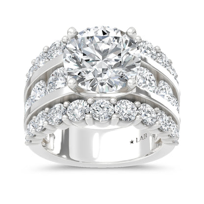 14K White Gold Lab Grown Diamond  9 Ct.Tw. Round Shape Engagement Ring - LG2194W-RD-50