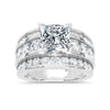 14K White Gold Lab Grown Diamond 5 1/2 Ct.Tw. Engagement Ring (Princess Canter) - LG2199W-PR-30