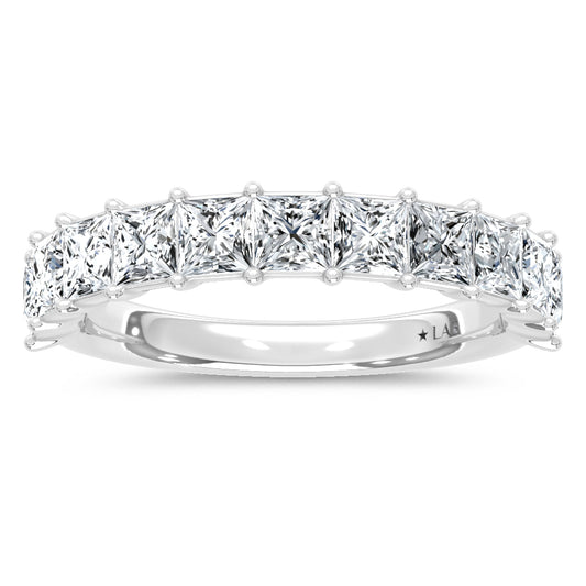 14K White Gold Lab Grown Diamond  2 1/2 Ct.Tw. Princess Band - LG2203W-PR-25