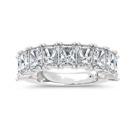 14K White Gold Lab Grown Diamond Radiant Cut Shape 3 Ct.Tw. Half Way Band - LG2203W-RA-33