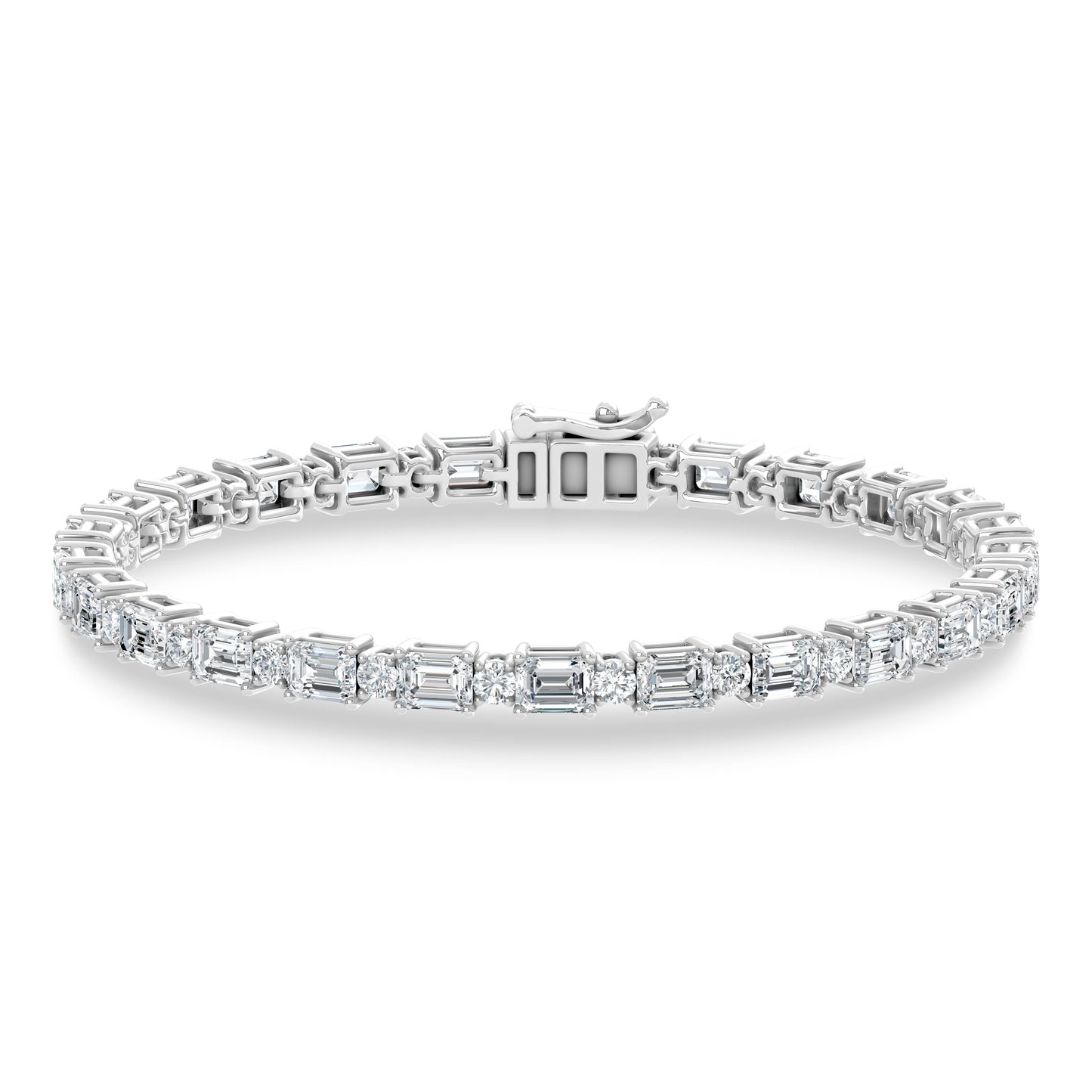 14K White Gold Lab Grown Diamond 8 Ct.Tw. Fashion Bracelet
