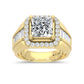 14K Yellow Gold Lab Grown Diamond  3 Ct.Tw. Mens Fashion Ring (Center IGI Certified) - Men's Ring