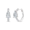 14K White Gold Lab Grown Diamond  1 3/4 Ct.Tw. Pear and Round Hoop Earrings