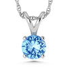 14K White Gold Lab Grown Blue Diamond 1/2 Ct.Tw. Solitaire Pendant