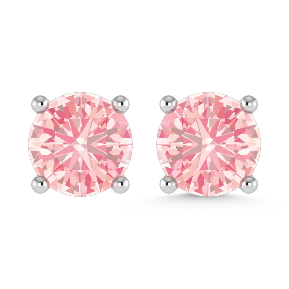 14K White Gold Lab Grown Pink Diamond 1/2 Ct.Tw. Stud Earrings