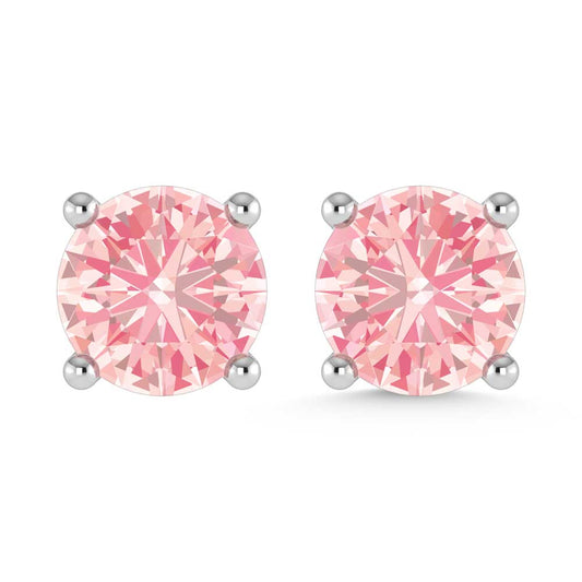 14K White Gold Lab Grown Pink Diamond 1/2 Ct.Tw. Stud Earrings