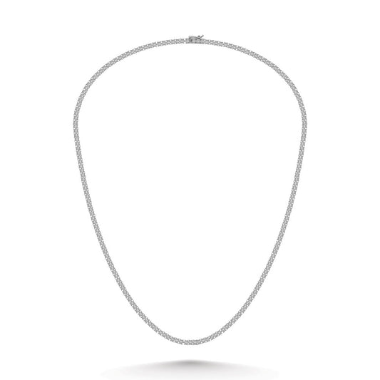 Sterling Silver Lab Grown Diamond 5 3/4 Ct.Tw. 4 Prong Illusion Necklace 20 Inch (15 CT Look)