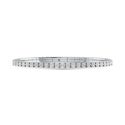 Sterling Silver Labgrown Diamond 1 Ct.Tw. Flexi Bangle